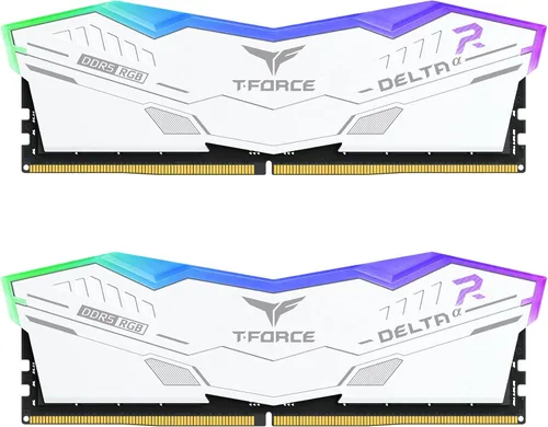 TEAMGROUP T-Force Delta Alpha RGB DDR5 Ram 32GB Kit (2x16GB) 5600MHz (PC5-44800) CL40 Intel XMP 3.0 y AMD Expo Compatible Módulo de Memoria de Blanco