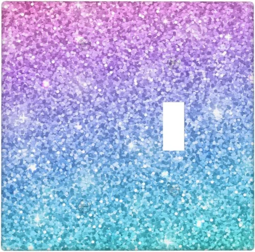 Vista 23 de Cubierta para interruptor de luz, placas de pared rosa y azul, 2 bandas, 1 paquete