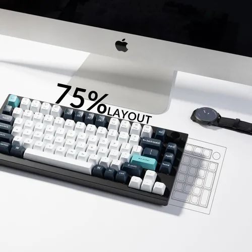 Vista 2 de Keychron Q1 Max RGB QMKVIA Teclado mecánico personalizado, perilla programable de metal completo intercambiable en caliente con interruptor rojo