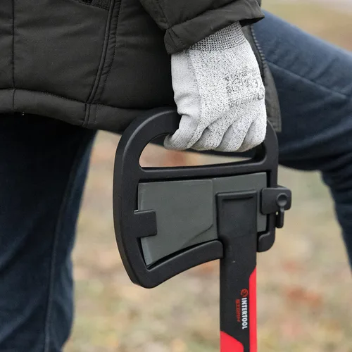 Vista 8 de INTERTOOL Hacha larga para acampar con hacha para cortar madera y leñar, herramienta de hacha de 18 pulgadas para dividir leña y supervivencia al