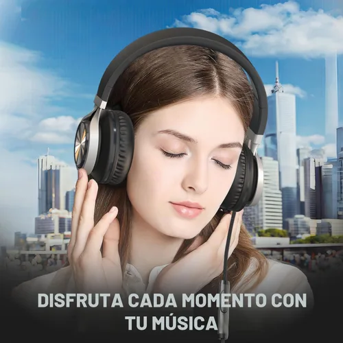 Vista 6 de Bywulanda - Auriculares USB C con micrófono, cable sobre la oreja para la escuela Volume Control, HD Stereo Sound, Comfortable Fit, Wired Foldable