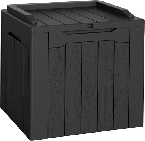 Vista 23 de Flamaker Outdoor Storage Box 80 Gallon Resin Waterproof Deck Box Marrón profundo