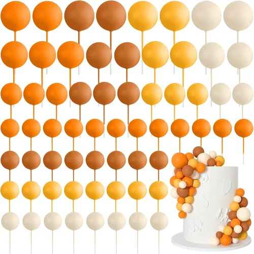 Vista 14 de 75 Piezas Decoraciones Topper de Bolas Negras para Pastel de Espuma Topper para Cupcakes Mini Globo Topper de Bolas para Pastel Picks para Negro
