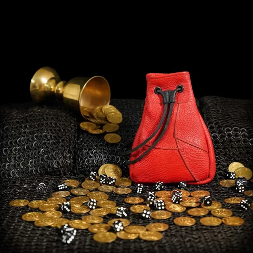 Vista 3 de Mythrojan Medieval Drawstring Bag, Ideal for SCA LARP Reenactment & Ren fair-Full Grain Leather