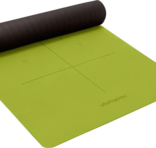 Vista 9 de Heathyoga Tapete de Yoga Antideslizante Ecológico, Sistema de Alineación Corporal, Material TPE Certificado por SGS - Superficie Texturizada