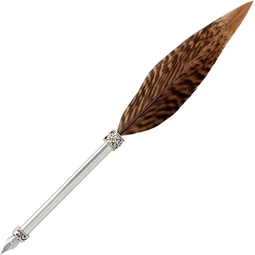 Vista 14 de Gullor Pluma de pluma vintage, pluma de inmersión de plumas naturales con caja de regalo, negro y marrón