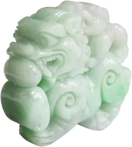 Vista 3 de Dahlia Collar de jade fénix de dragón, jadeita birmana certificada de grado real, cordón ajustable, Jade, Jade