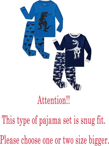 Vista 2 de Family Feeling - Conjunto de 2 piezas de pijama de Navidad a rayas para niños y niñas, 100% algodón
