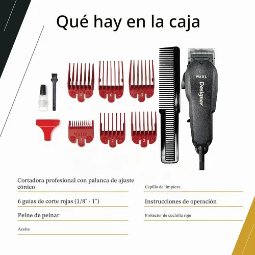 Vista 5 de Wahl Professional Cortadora con cable de diseñador, modelo 08355-400 Motor electromagnético y palanca cónica ajustable para mezclar y decolorar