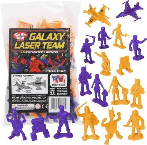 Vista 11 de TimMee Galaxy Laser Team Space Figuras – Negro vs Plata 50 piezas – Hecho en Estados Unidos