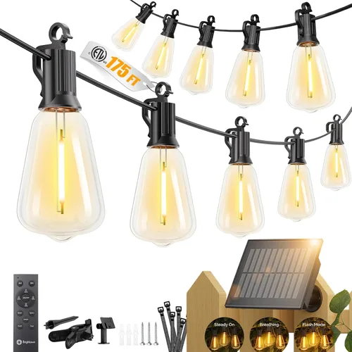 Vista 13 de Brightown - Cadena de luces solares de 100 pies para exteriores