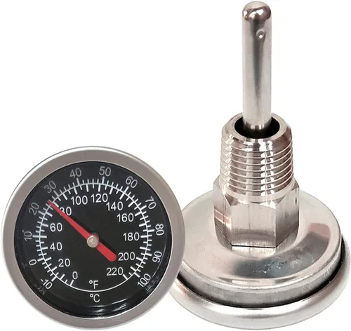 Vista 5 de Termómetro de esfera de té Termómetro de agua caliente 1/4 "NPT Fitting 0-100 grados C Medidor de temperatura Medidor Fácil de instalar doble escala