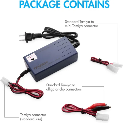 Vista 3 de Tenergy Cargador universal inteligente para batería de NiMH / NiCd 7.2V - 12V con corriente de carga y sensor de temperatura/selección