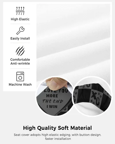 Vista 5 de Office Chair Cover Heart Design Pattern Protective Stretchable Universal Computer Chair Covers I Love You Stretch Rotating Chair Slipcover