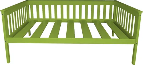 Vista 12 de Sofá cama de madera negra estilo misión de tamaño individual hecho en Amish Negro (Black Paint)