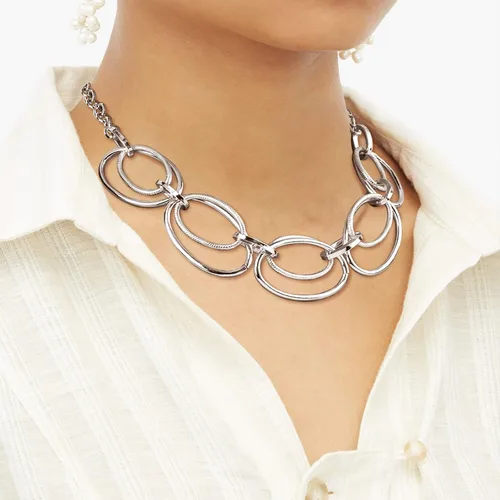 Vista 3 de Collar con colgante de eslabones de cable de oro gargantilla de eslabones de cadena chapada en oro de 14 quilates para mujer, joyería con colgante