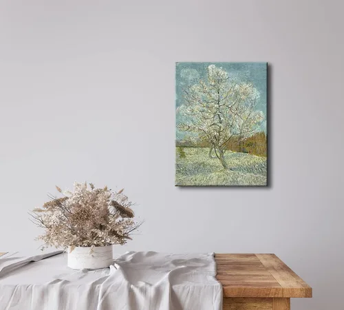 Vista 7 de Wieco Art Lienzo con estampado de árbol de durazno rosa de Van Gogh, pinturas al óleo famosas clásicas, reproducción de pinturas al óleo modernas