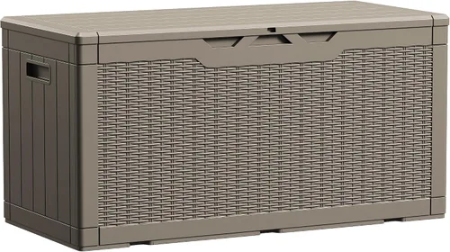 Vista 15 de Devoko Caja de cubierta de 29 galones, caja de almacenamiento al aire libre de resina impermeable Bloqueable y resistente a los rayos UV