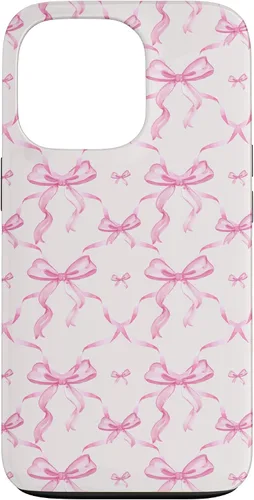 Vista 11 de Cintas y lazos rosados estéticos en acuarela para iPhone 17