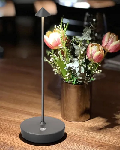 Vista 2 de Lámparas de mesa inalámbricas recargables, 6000 mAh, funciona con pilas, lámpara de escritorio LED para exteriores, impermeable, portátil, táctil