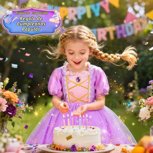 Vista 8 de Disfraces de princesa para niñas, ropa de vestir de princesa para niñas