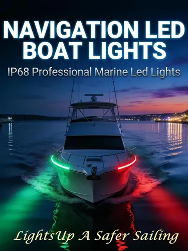 Vista 7 de YM E-Bright 4 piezas de luces de navegación para barco de 12 pulgadas, luces LED marinas de 12 V, luces IP68 impermeables para barcos, pontón, jon