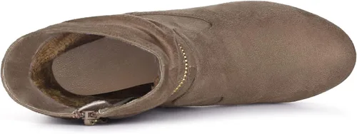Vista 4 de Allegra K Botas de tacón alto con cremallera al tobillo para mujer