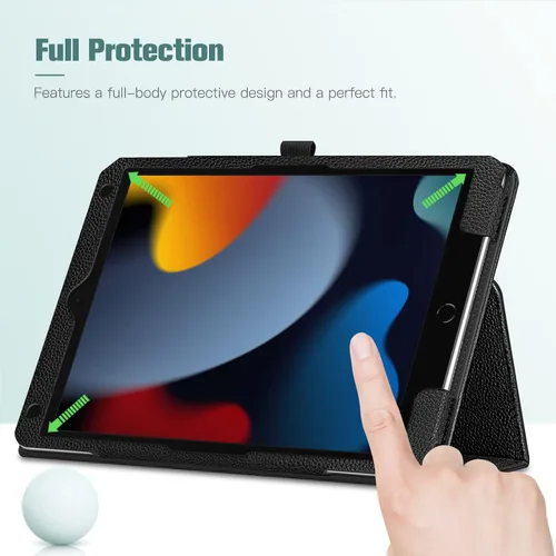 Vista 8 de Fintie Funda tipo folio para iPad de 9ª, 8ª y 7ª generación (2021/2020/2019) de 10.2 pulgadas, protección en las esquinas, cubierta trasera de cuero