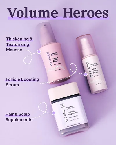 Vista 7 de Keranique Mousse Voluminizador para Mujeres - Espuma Anti-Frizz para Engrosar y Peinar para Cabello Fino, Liso, Ondulado y Rizado