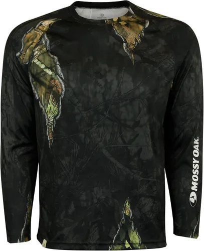 Vista 12 de Camisas Mossy Oak de caza para hombre, de manga larga, con camuflaje Bottomland