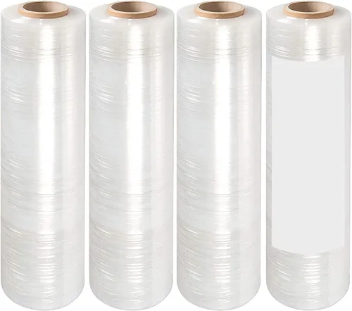 Vista 6 de PackageZoom 4 rollos de película elástica preestirada de 15 pulgadas x 1500 pies, plástico transparente para mudanza y embalaje, envoltura elástica