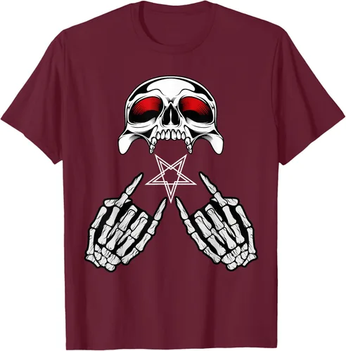 Vista 12 de Camisas de metal pesado con diseño de abanico de metal Negro