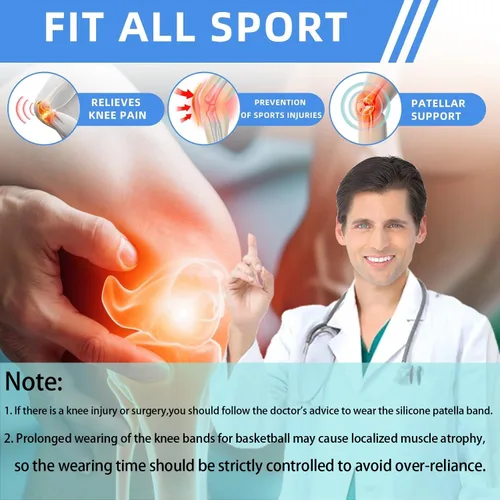 Vista 3 de Paquete de 2 Rótulas con Rodillera para Alivio del Dolor del Tendón Rotuliano - Rodillera para Tendinitis Rodilla del Saltador Correr Deportes