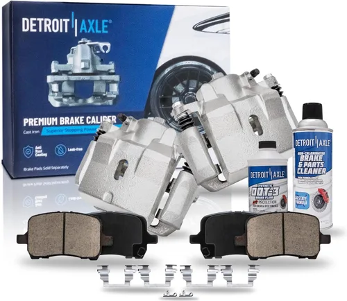 Vista 115 de Detroit Axle - Pastillas de freno de cerámica delanteras Reemplazo de pinza de freno derecha para Dodge Ram 1500 Dakota, Ram 1500 Classic - Juego