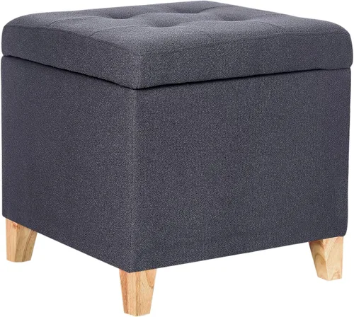 Vista 18 de Adeco Otomán Cubo de Piel Sintética Blanca de 18 Pulgadas de Alto con Almacenamiento, Taburetes Reposapiés de Silla de Terciopelo en Relieve 3D