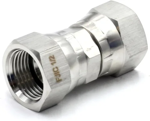 Vista 2 de HFS (R) 1/2" hembra JIC giratorio x 1/2" hembra JIC tuerca giratoria Unión de acero inoxidable 304