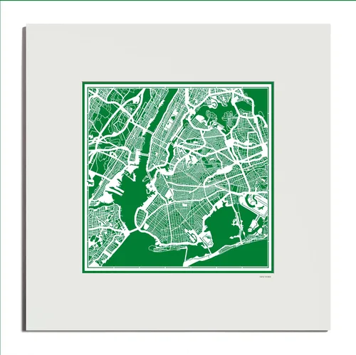 Vista 167 de O3 Design Studio San Diego, CA Paper Cut Map Matted Grey 20x20 in Paper Art
