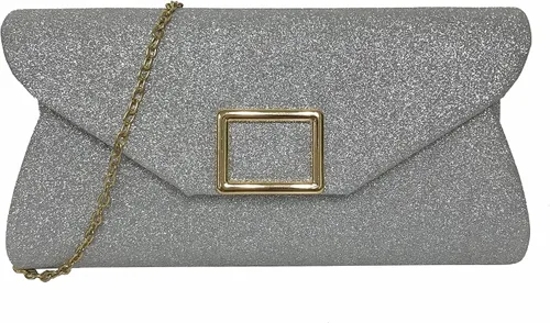 Vista 2 de sioglam Bolso de mano de noche con purpurina para mujeres y niñas, bolsa de baile de graduación, cóctel, fiesta, boda, noche