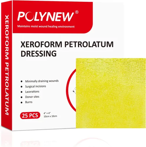 Vista 11 de Xeroform Apósito de Petrolato 1"x8", 52 piezas de gasa no adherente para heridas de baja exudación, almohadillas de gasa de malla fina
