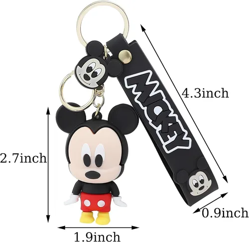 Vista 7 de NSRAOIM Llavero de dibujos animados para niñas y niños, bonitos accesorios para llaves, monedero, mochila, dijes para automóvil, regalos para niños