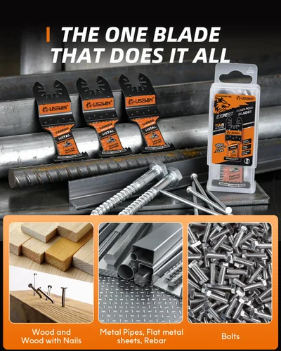 Vista 7 de Expert - Hojas de sierra oscilante de carburo, cuchillas multiherramienta de borde curvo, cuchillas oscilantes para metal resistente, madera, barras