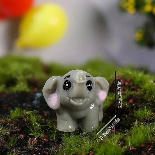 Vista 2 de 50 mini figuras de animales de la selva de safari, de resina, elefante, animales salvajes, accesorios de jardín de hadas, para paisaje de musgo