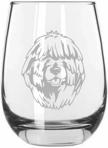 Vista 146 de Shar Pei (chino) - Vaso de vino sin tallo grabado para perro, 15.25 onzas