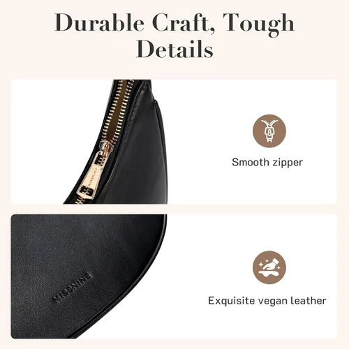 Vista 6 de Missnine Shoulder Bag Purses for Women Small Handbags Mini Clutch Purse with Adjustable Strap Trendy Hobo Underarm Crescent