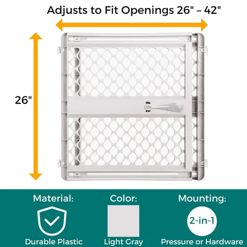 Vista 5 de MYPET Puerta universal para mascotas: 26" - 42" Puerta de perro de ancho para puertas con ajuste a presión o accesorios de puerta oscilante Tipos