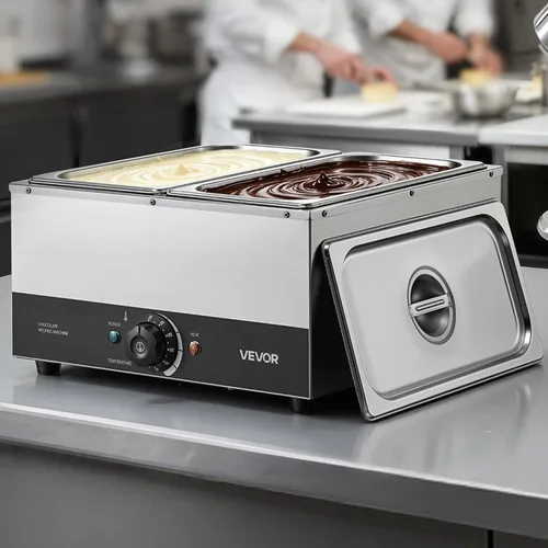 Vista 9 de VEVOR Chocolate Melting Machine, 2 Tanks 17.6 Lbs Choc Commercial Melter