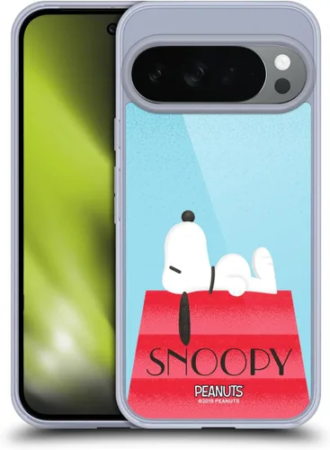 Vista 252 de Head Case Designs Snoopy Deco Dreams - Funda de gel con licencia oficial de Peanuts Blue Pattern [protección de grado militar] compatible con Google
