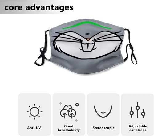 Vista 4 de Juego de 3 mascarillas de Navidad para hombres y mujeres, máscara de anime lavable, repetible, ajustable, para niños, adultos, pasamontañas, F