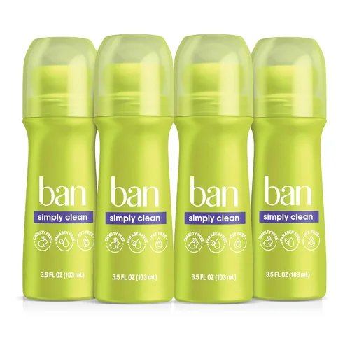 Vista 4 de Ban Desodorante antitranspirante Roll-On, sin perfume, 3.5 oz