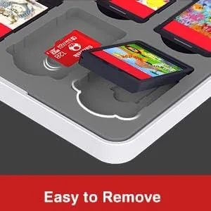 Vista 6 de Switch Game Case Storage 24 juegos para tarjetas y 24 ranuras para cartuchos Micro SD soporte para juegos Switch para Nintendo SwitchOLEDLite funda
